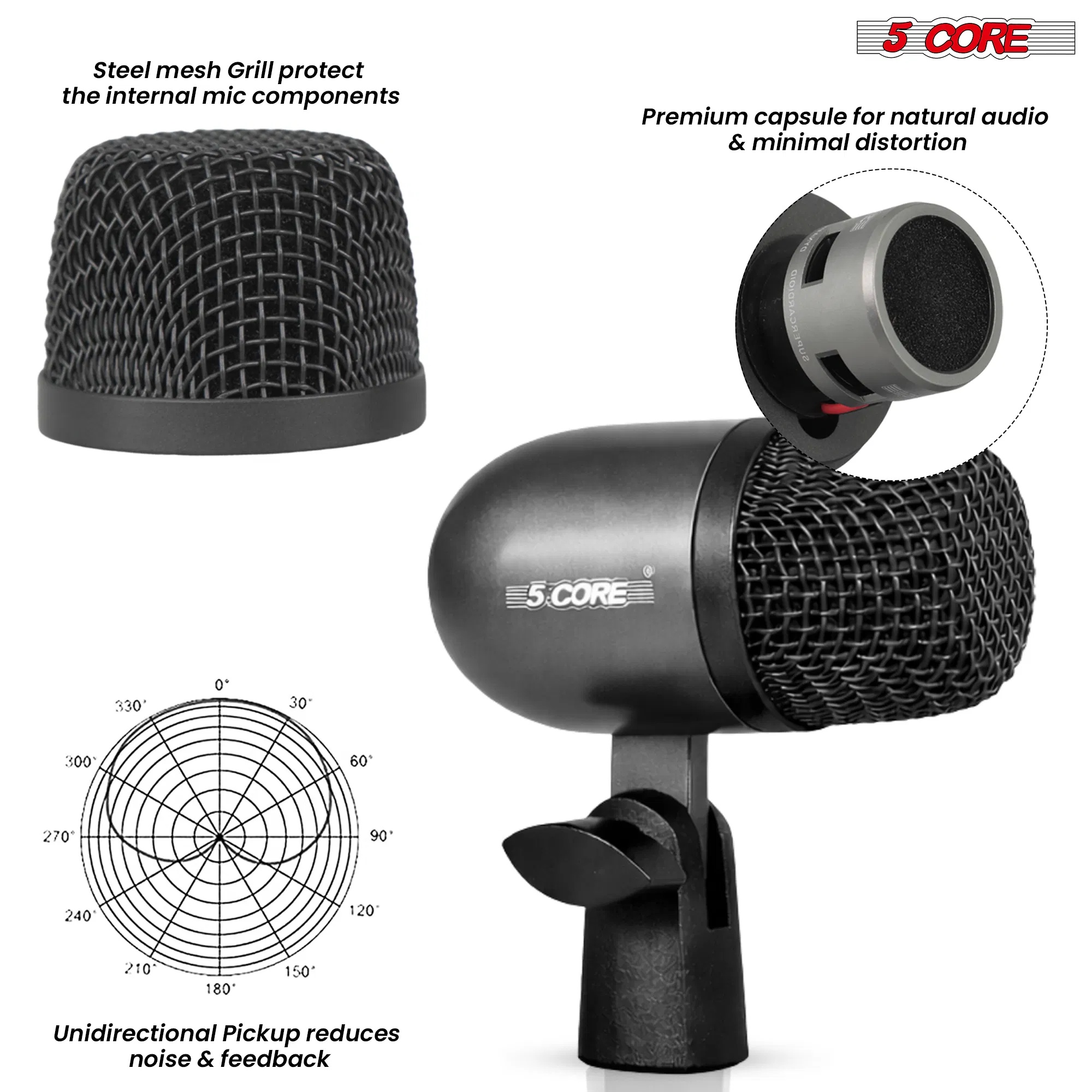 5 Core Tabla Microfoonset voor Bayan, Dayan en Dholak 6 5 Core Tabla Microfoonset voor Bayan, Dayan en Dholak - Afbeelding 6