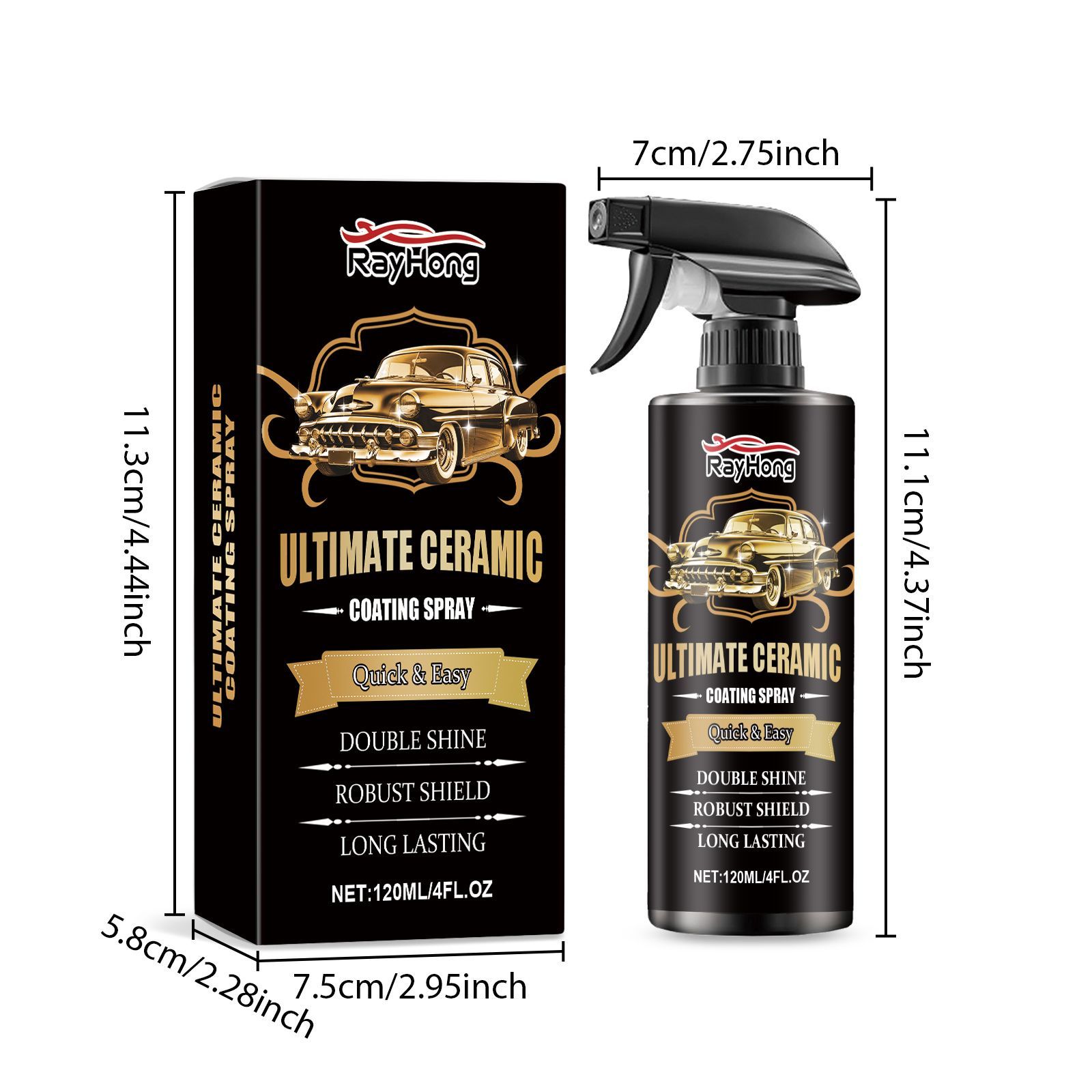 RAYHONG Coatingspray voor Auto, 120 ml 2 RAYHONG Coatingspray voor Auto, 120 ml - Afbeelding 2