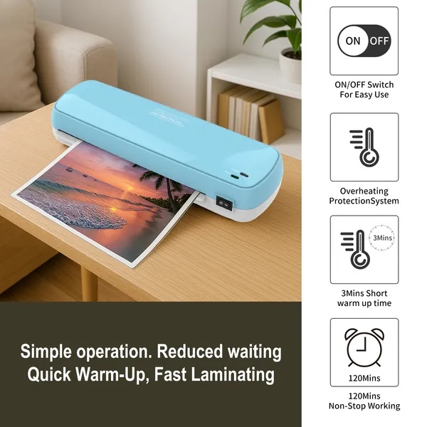 Lamineermachine voor A4, A5 en A6 met 10 Hoesjes 4 Lamineermachine voor A4, A5 en A6 met 10 Hoesjes - Afbeelding 4