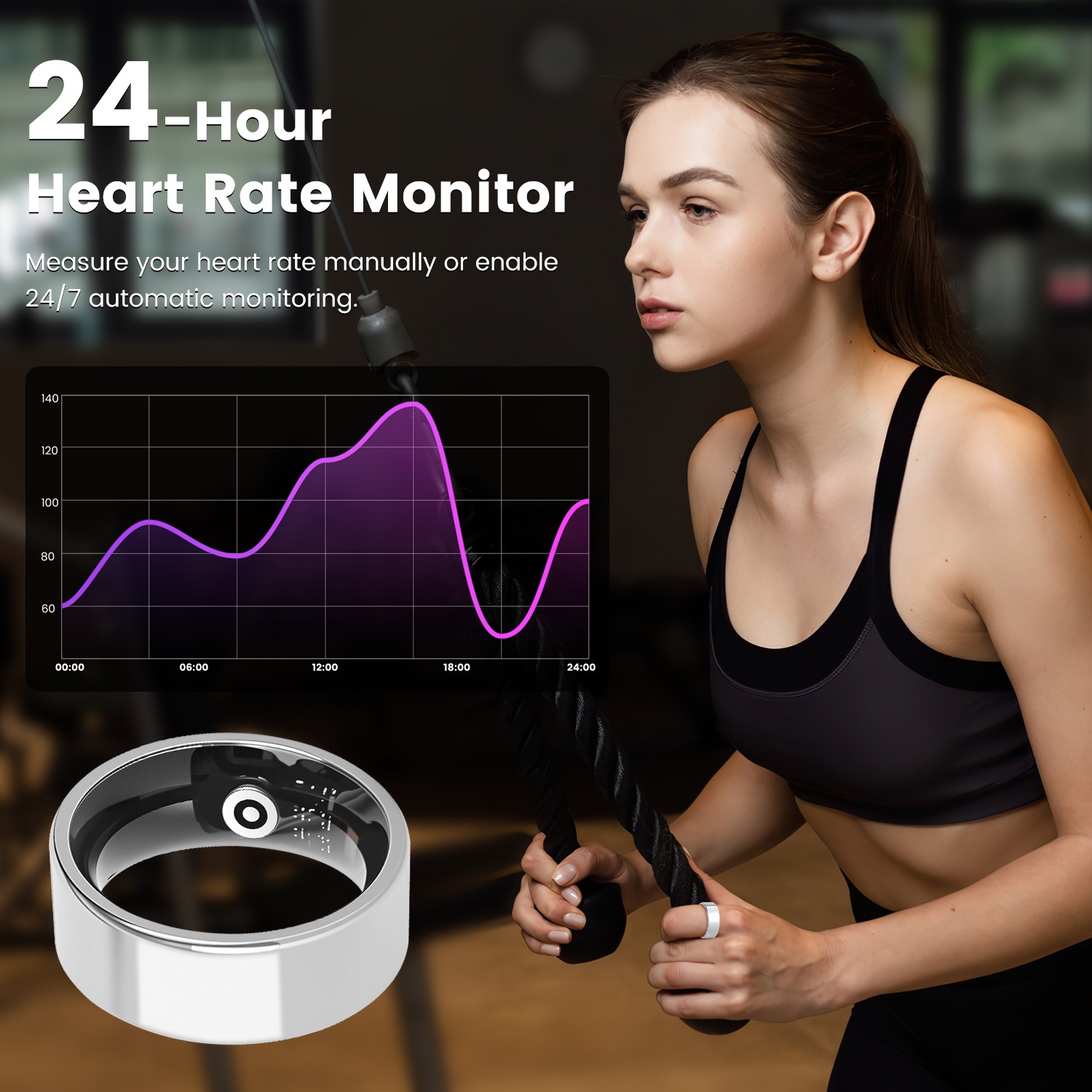 Smart Ring met Hartslag, Slaap en Stress Tracking 7 Smart Ring met Hartslag, Slaap en Stress Tracking - Afbeelding 7