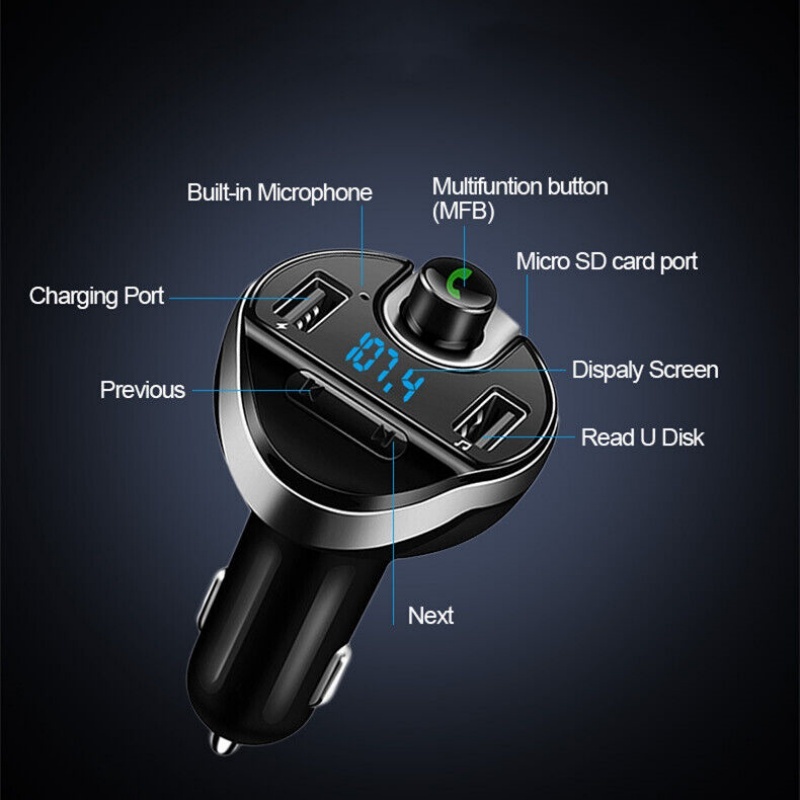 T20 Bluetooth FM-zender met MP3 en Lader 7 T20 Bluetooth FM-zender met MP3 en Lader - Afbeelding 7