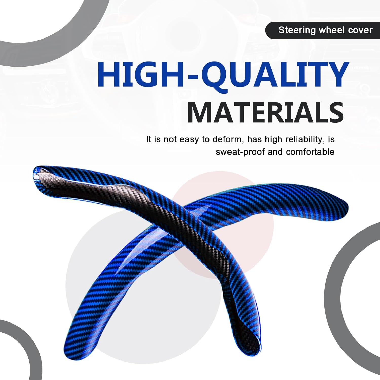 Driedelige Stuurhoes in Carbonlook, Blauw 3 Driedelige Stuurhoes in Carbonlook, Blauw - Afbeelding 3