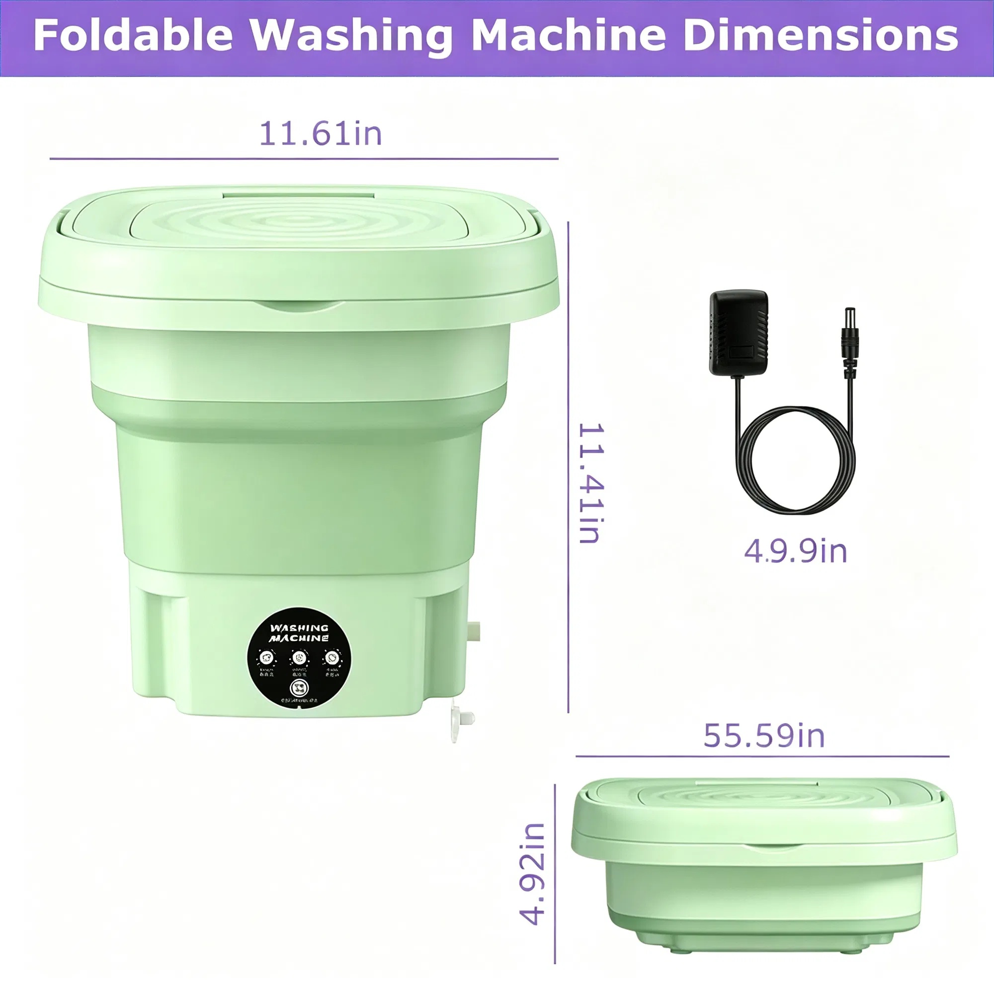 Opvouwbare Mini Wasmachine 8 Liter 5 Opvouwbare Mini Wasmachine 8 Liter - Afbeelding 5