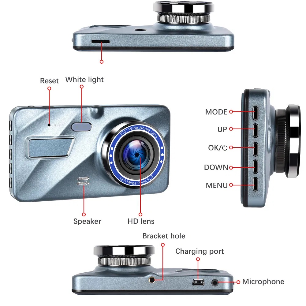 Dashcam met 4 inch Touchscreen, Voor- en Achtercamera 10 Dashcam met 4 inch Touchscreen, Voor- en Achtercamera - Afbeelding 10