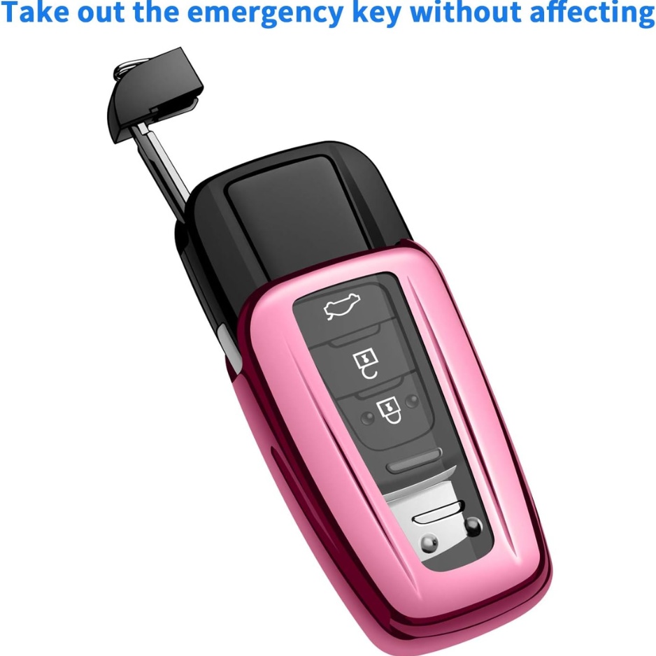 Roze TPU Sleutelhoes met Sleutelhanger voor Toyota 5 Roze TPU Sleutelhoes met Sleutelhanger voor Toyota - Afbeelding 5