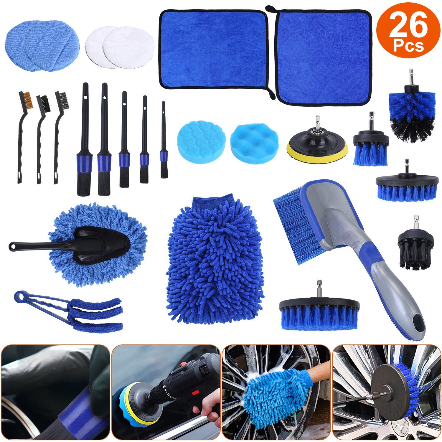26-delige Borstelset voor Autodetailing met Boorborstels 1 26-delige Borstelset voor Autodetailing met Boorborstels