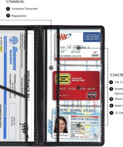 Alternative view of Mapje voor Autopapieren in Carbonlook, Zwart