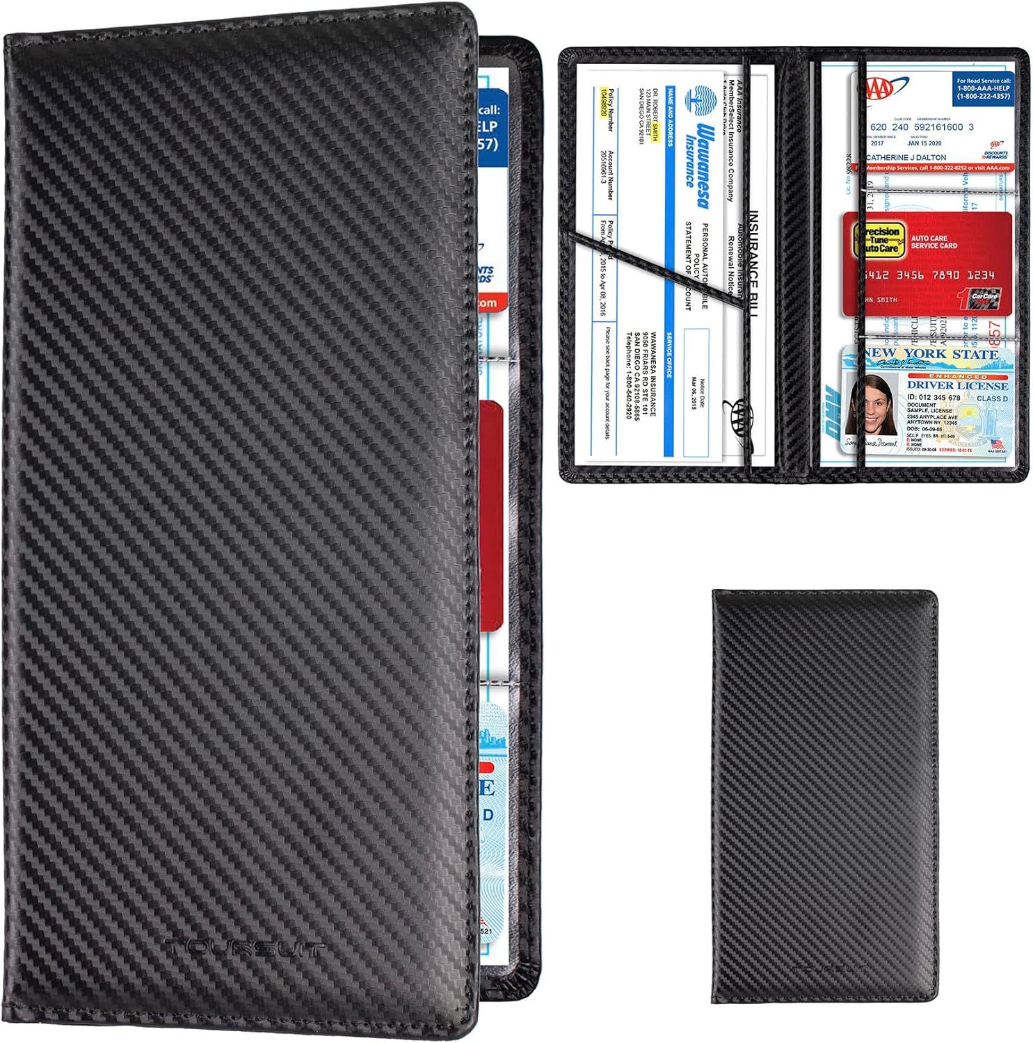 Mapje voor Autopapieren in Carbonlook, Zwart 1 Mapje voor Autopapieren in Carbonlook, Zwart